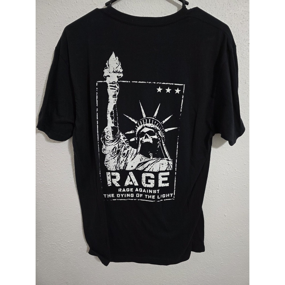 BC Shirt Mens Large Black Rage Statue Of Liberty Skull Graphic Tee Patriotic